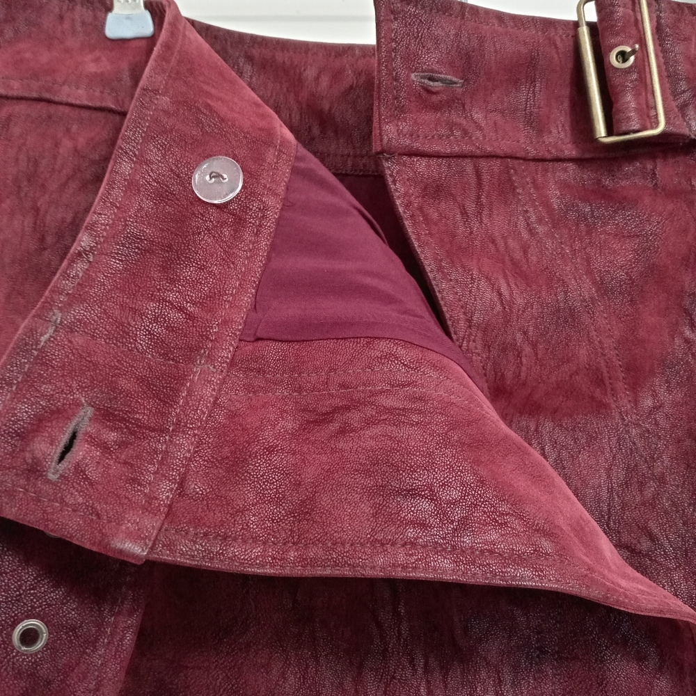 Free People Ari Wrap Skirt Wine Size 12 - Picture 6 of 10
